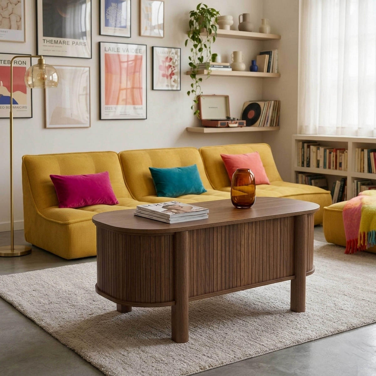 COUCHTISCH, dunkles Holz - Braun, Holz (48/100/45cm) - Oviala