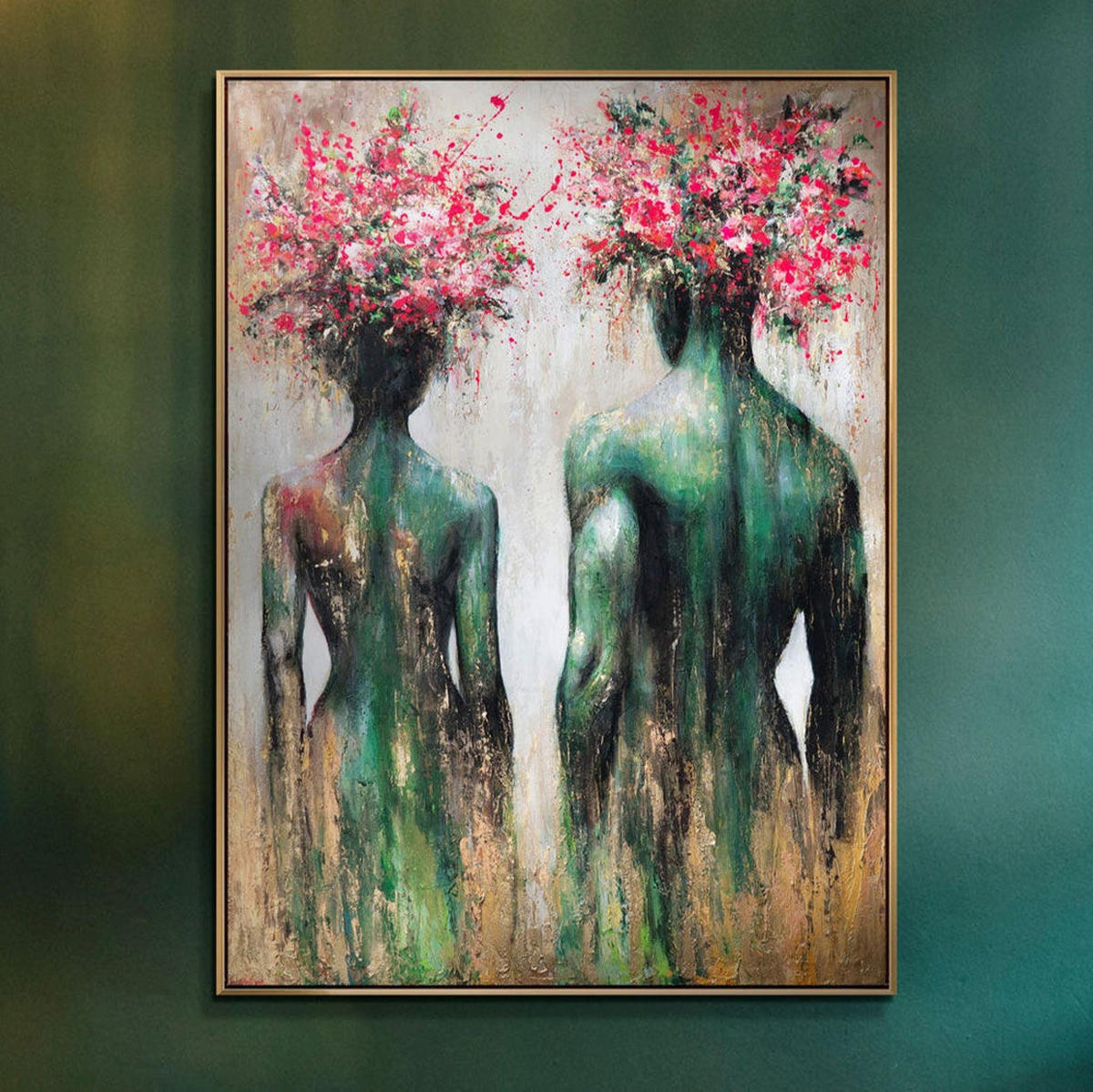 GEMÄLDE Blüte der Seelen Schattenfugenrahmen Pink 120x80 cm - Pink, Holz (120/80cm) - YS-art gallery