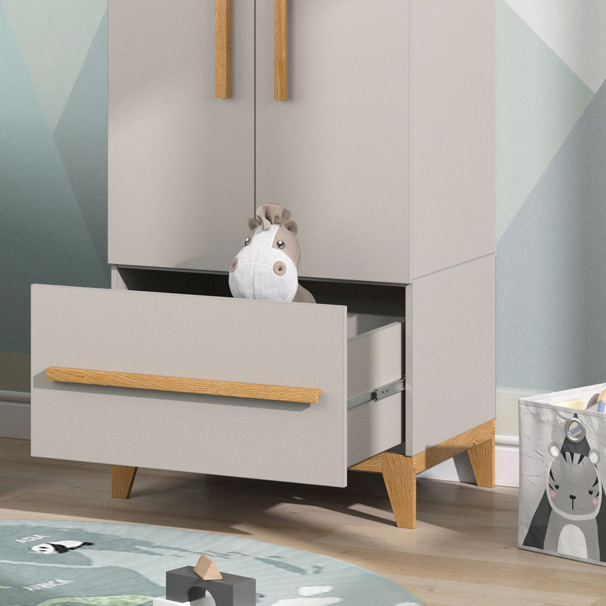 KINDERKLEIDERSCHRANK Malia Cashmere-Eiche 70 x 186.8 cm - Kaschmir, Holzwerkstoff (70/186.8/53.4cm) - VitaliSpa