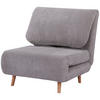 2-IN-1 Schlafsofa Schlafsessel Klappmatratze Gästebett Klappbett Hellgrau - Hellgrau/Naturfarben, Holz/Textil (89/83/82cm) - HOMCOM