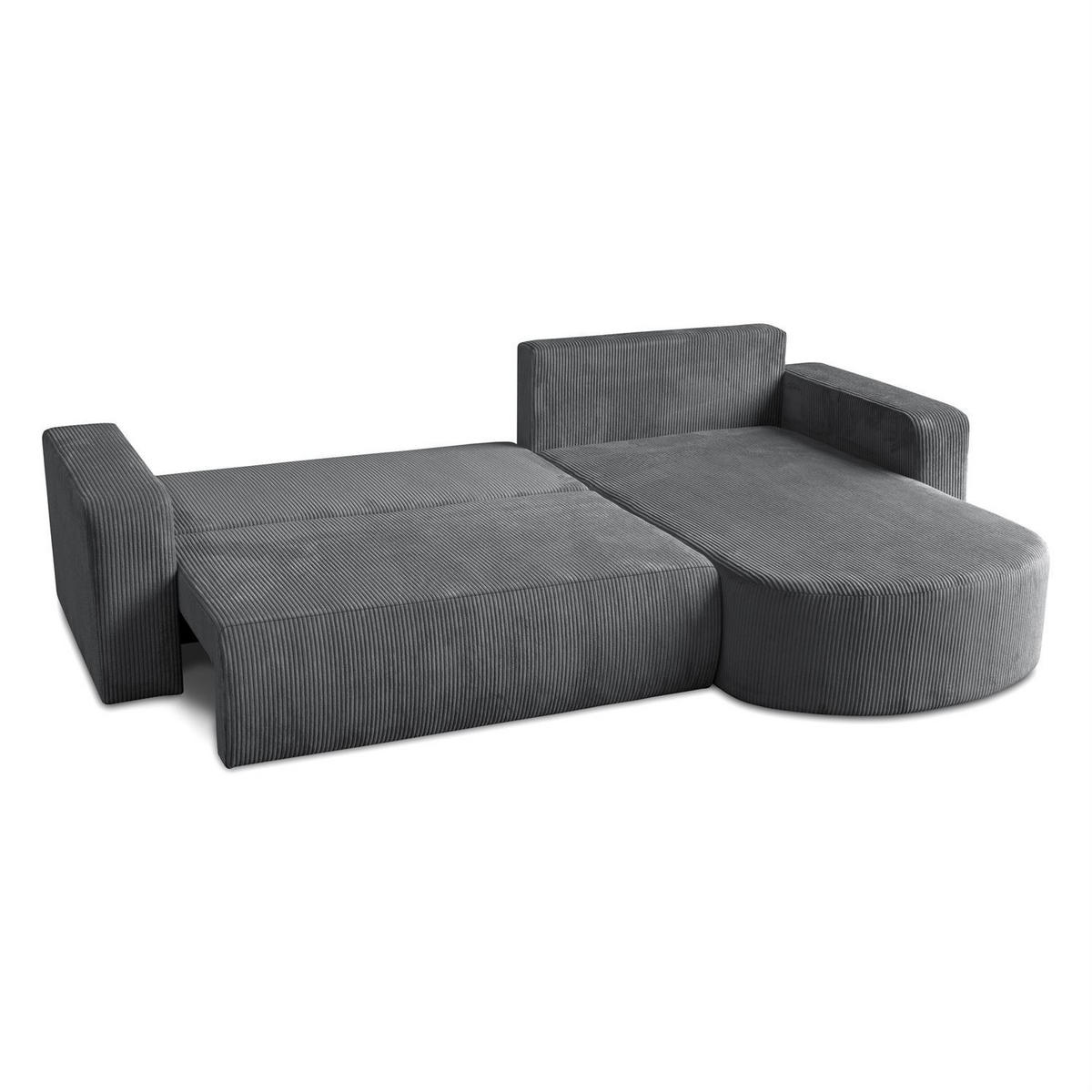 ECKSOFA SOPRANO mit Schlafunktion und Stauraum POSO 60 - Hellgrau, Textil (271/175cm) - Lookway