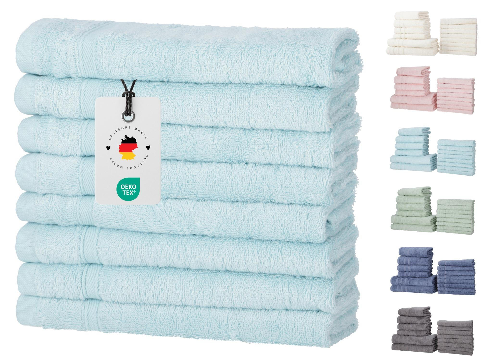GÄSTETÜCHER 30x50 cm 450g/m2 im 8er Set, Gästetuch Aqua - Pastellblau, Textil (35/50cm) - Carpe Sonno