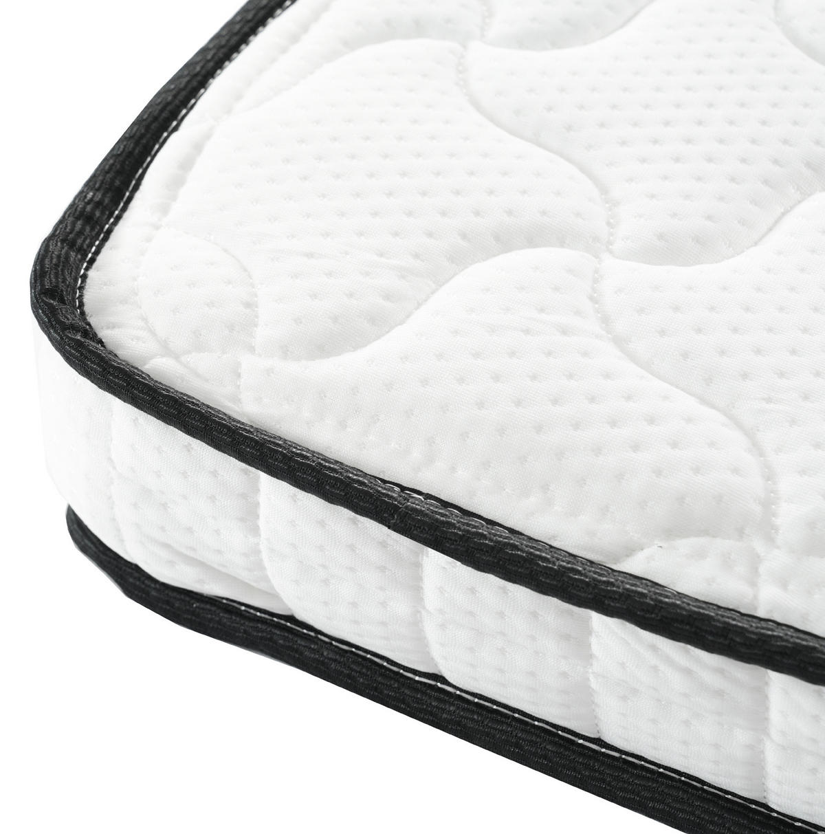 HOCHBETT 90/200 cm Weiß mit Sicherheitsgeländer und auswechselbarer Leiter mit Matratze - Weiß, Holzwerkstoff (90/200cm) - OKWISH
