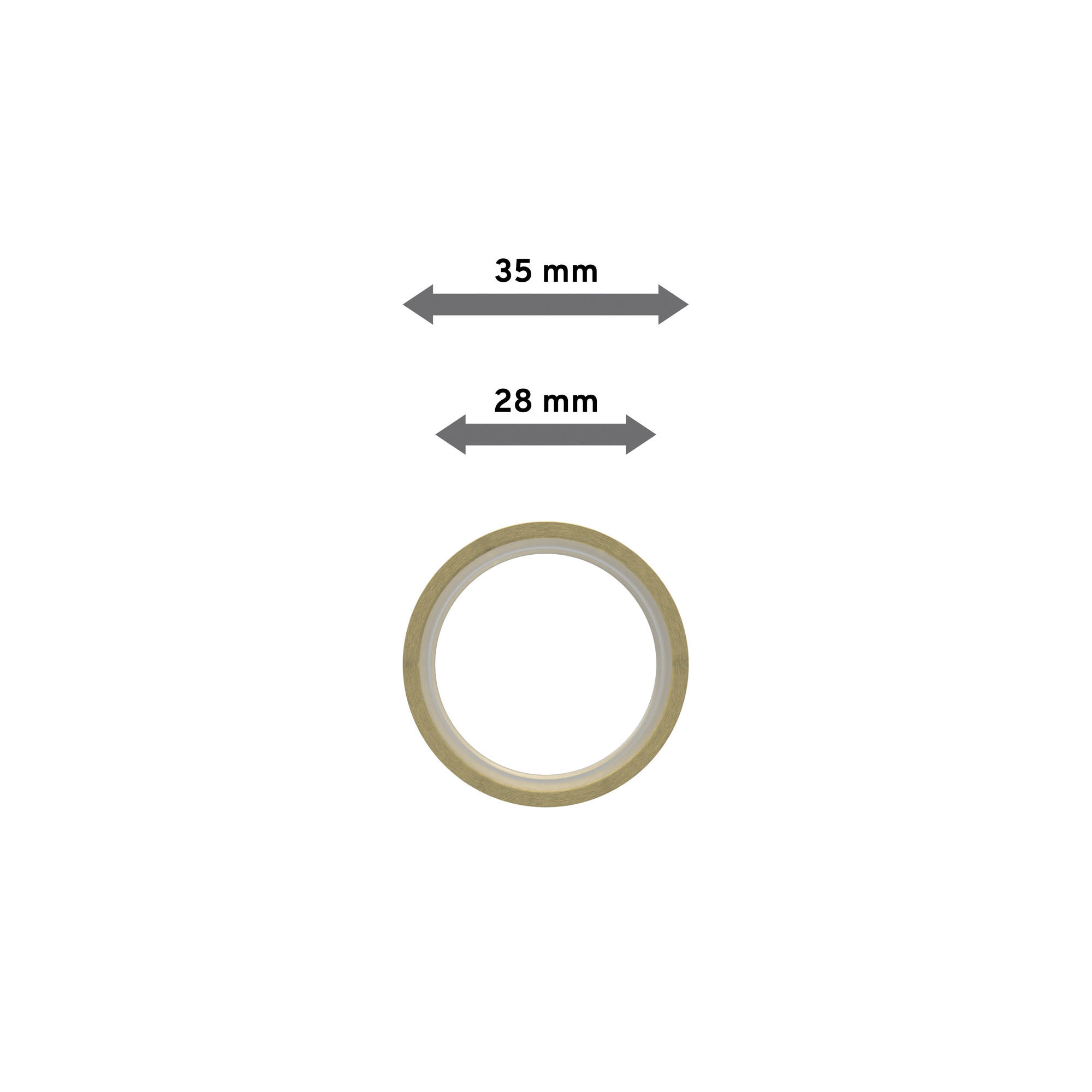 FLACHRINGE MIT EINLAGE UND FALTENHAKEN FÜR GARDINENSTANGEN 20 mm Ø, Messing-Optik, Packung 10 Stück - Messingfarben, Metall (20cm) - INTERDECO