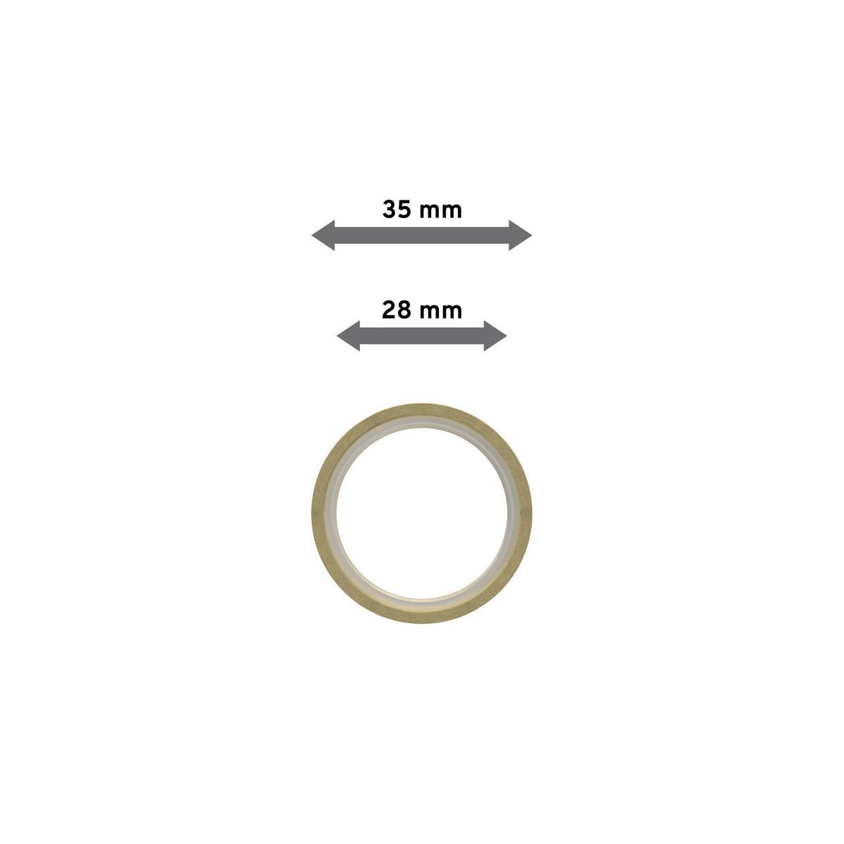 FLACHRINGE MIT EINLAGE UND FALTENHAKEN FÜR GARDINENSTANGEN 20 mm Ø, Messing-Optik, Packung 10 Stück - Messingfarben, Metall (20cm) - INTERDECO