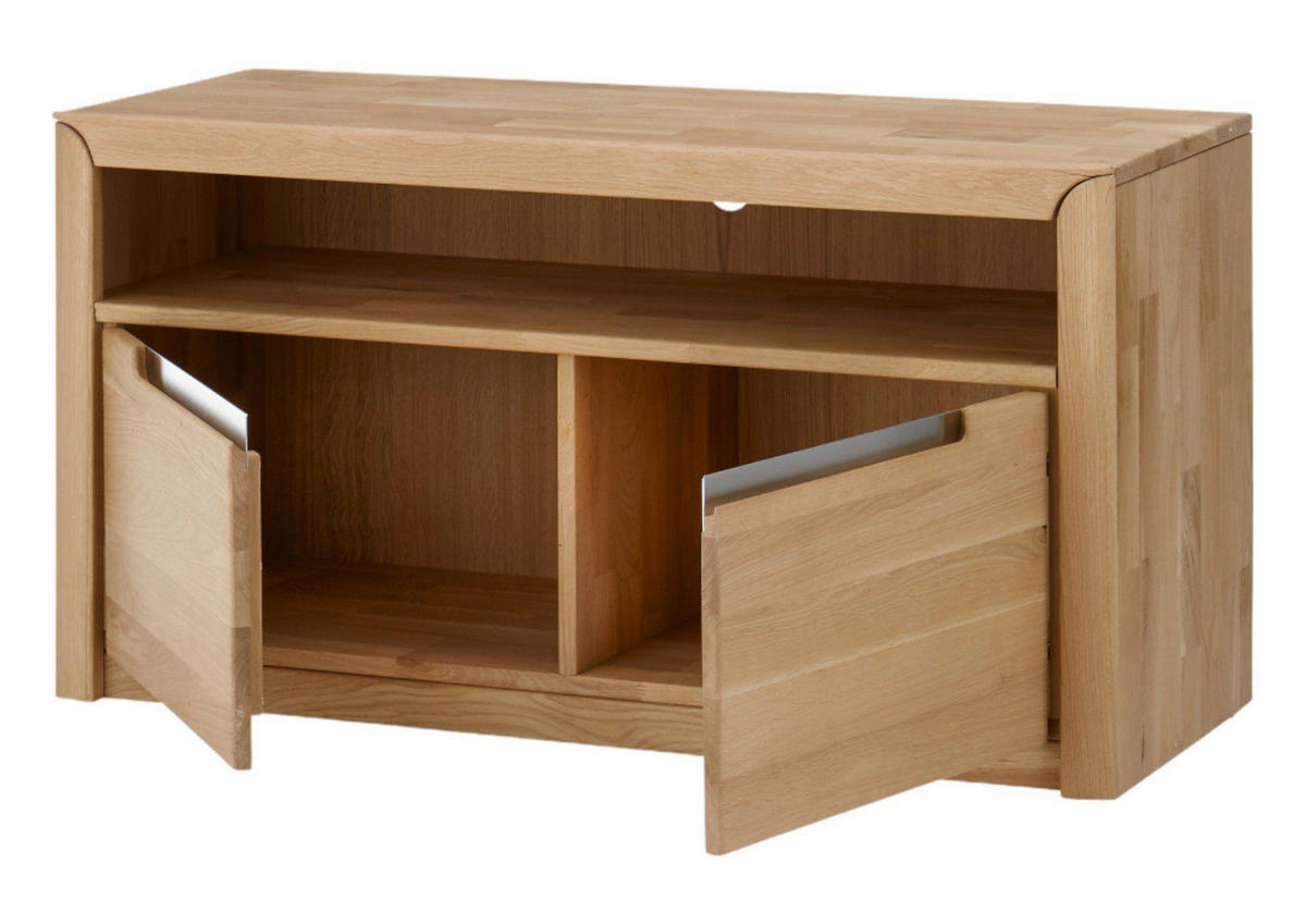 LOWBOARD Massivholz Ianka 114x60x46 TV-Unterteil Wildeiche Bianco geölt - Naturfarben, Holz (114/60/46cm) - 58aufmkessel