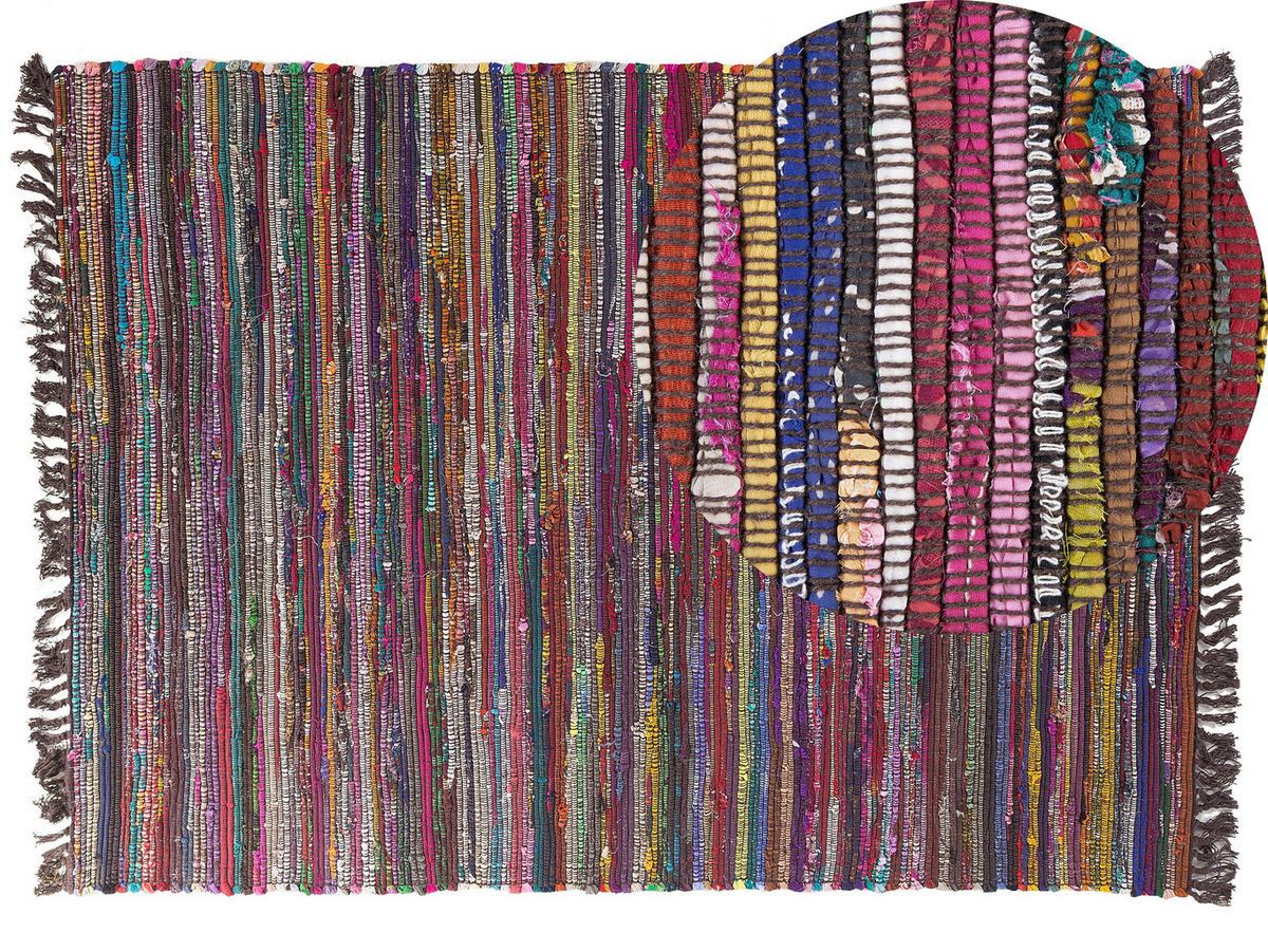 TEPPICH geflochten Danca 200/140 cm - Multicolor, Textil (140/200cm) - Beliani
