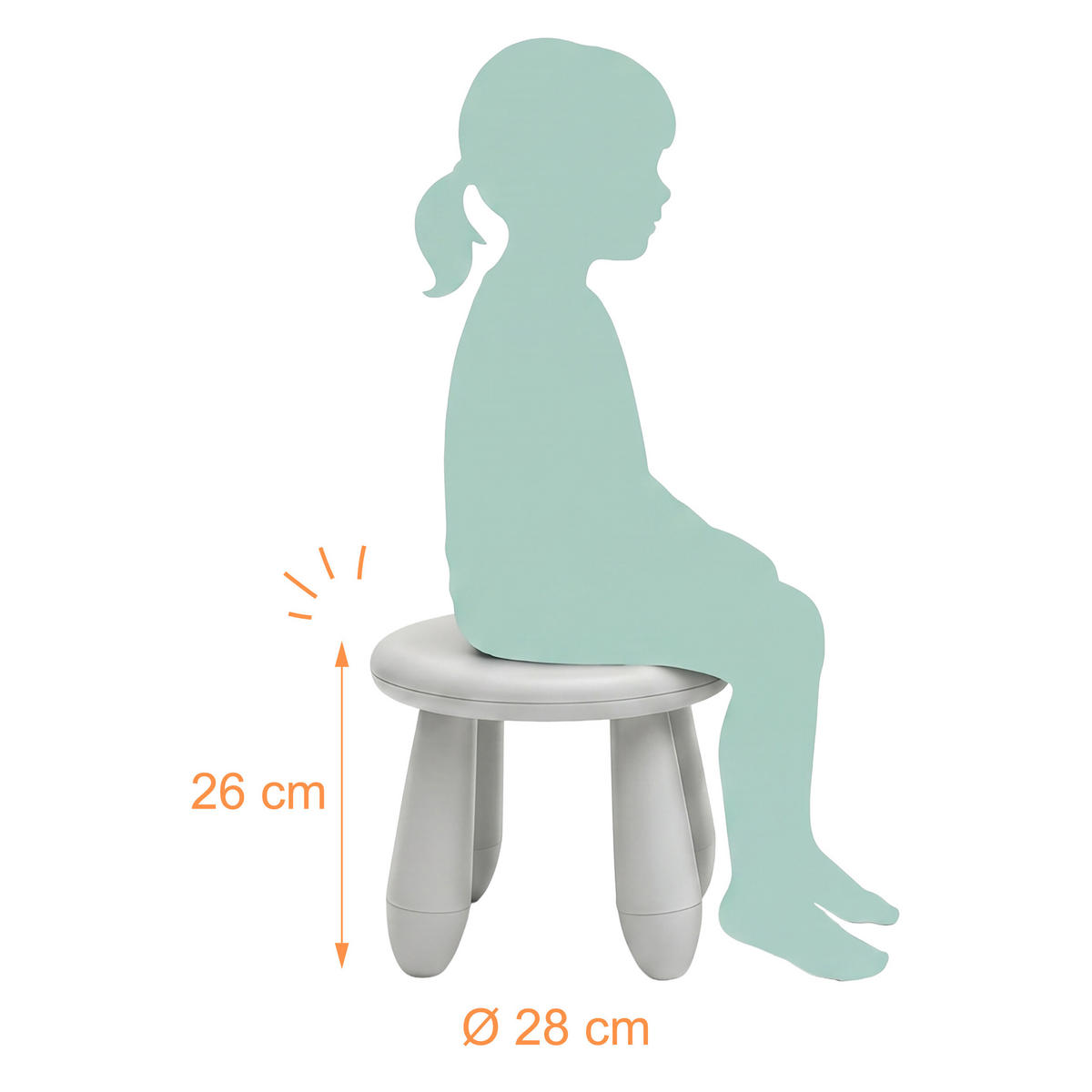 STOLIČKA Bílá plastová 26 cm - bílá, plast (28/26/28cm) - Relaxdays