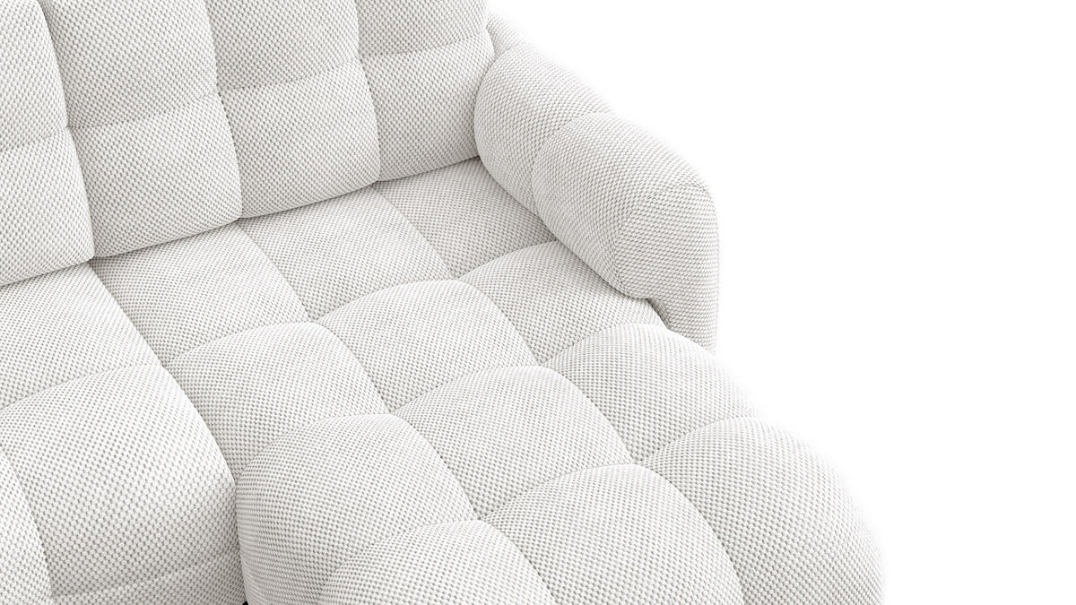 ECKSOFA MELLOW 4-Sitzer, creme - Creme/Schwarz, Holz/Textil (262/156cm) - Courtois Laville