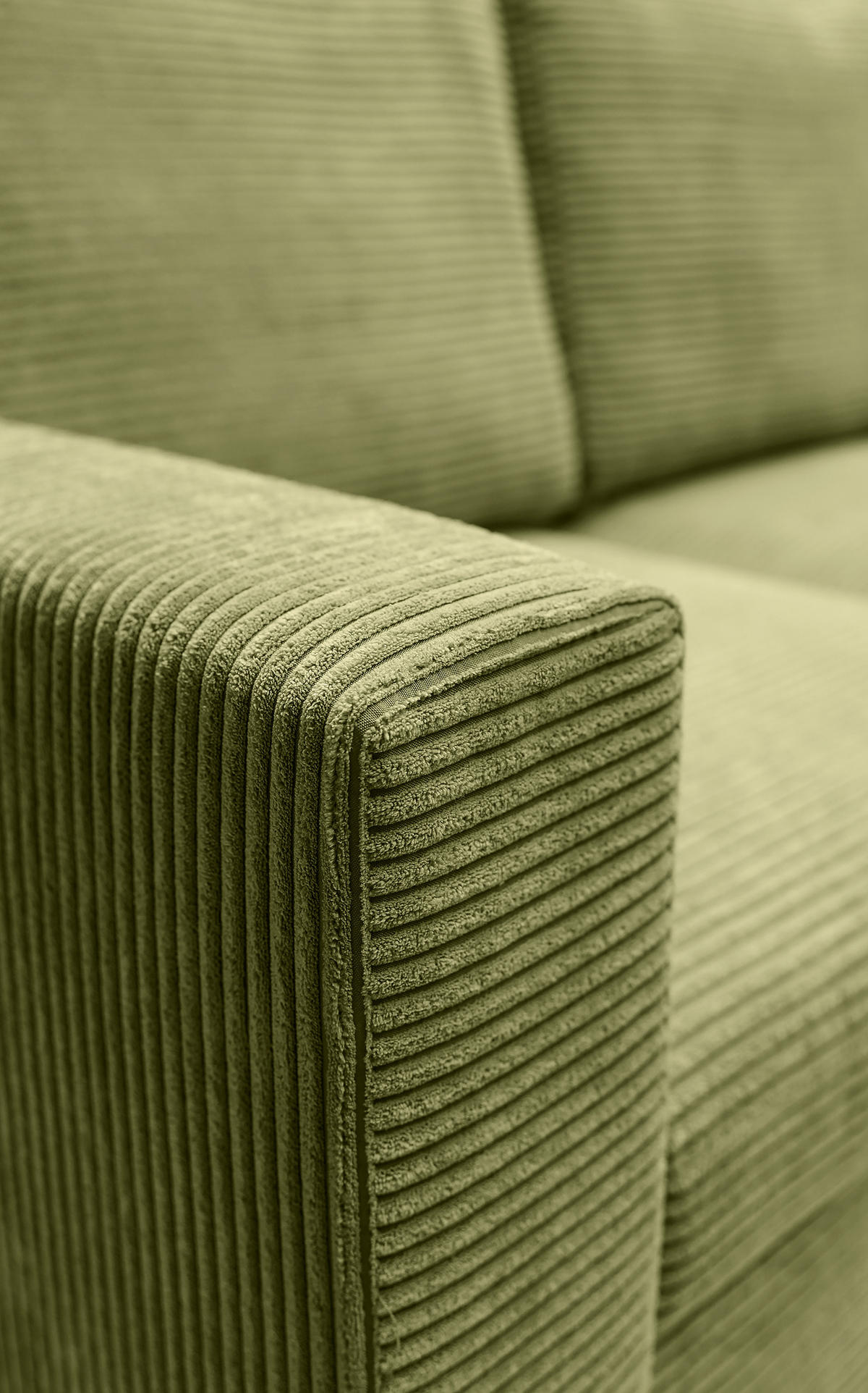 ECKSOFA Nalika Pistaziengrün mit Cordbezug - Schwarz/Hellgrün, Holz/Textil (230/143cm) - Selsey