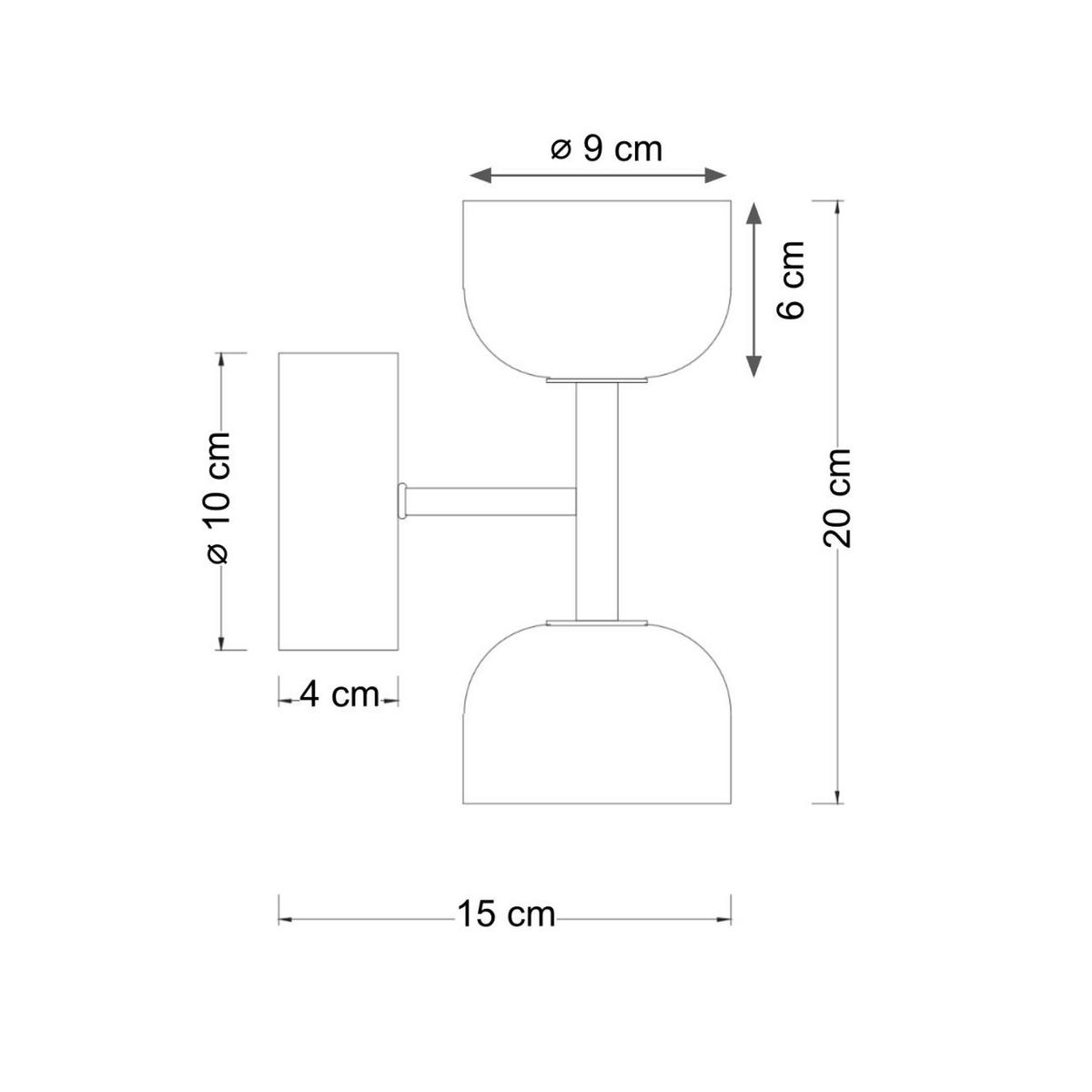 WANDLEUCHTE Nysséa, Messing und Weiß, 20cm - Messingfarben, Glas (9/20/15cm) - KOSILUM
