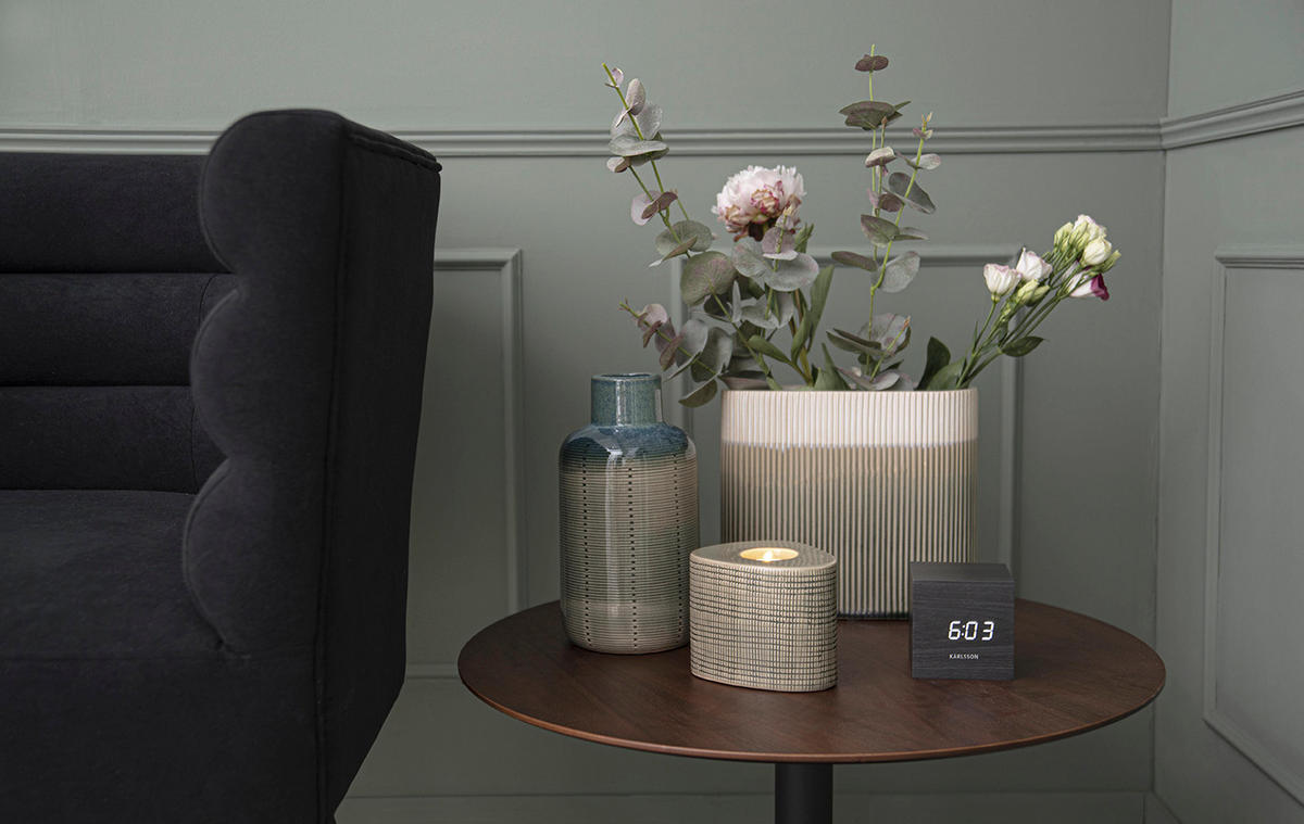 WECKER Cube 8/8/8 cm - Schwarz, Holz (8/8/8cm) - Karlsson