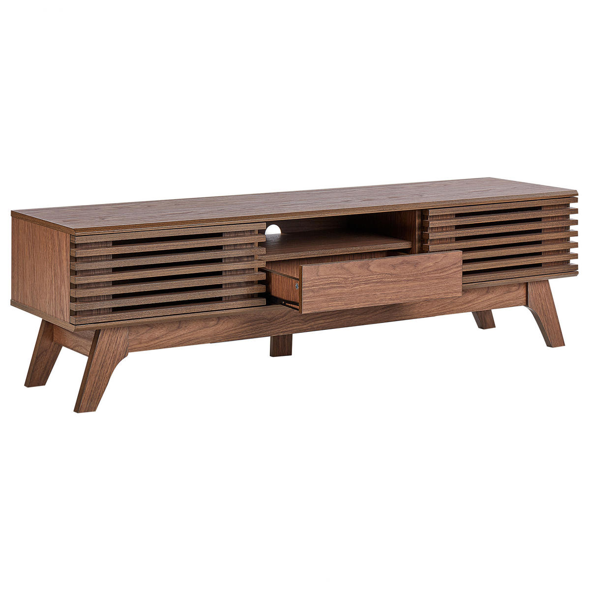 TV OMARICA temno rjava DETROIT 35/149/44 cm - temno rjava, leseni material (149/44/35cm) - Beliani