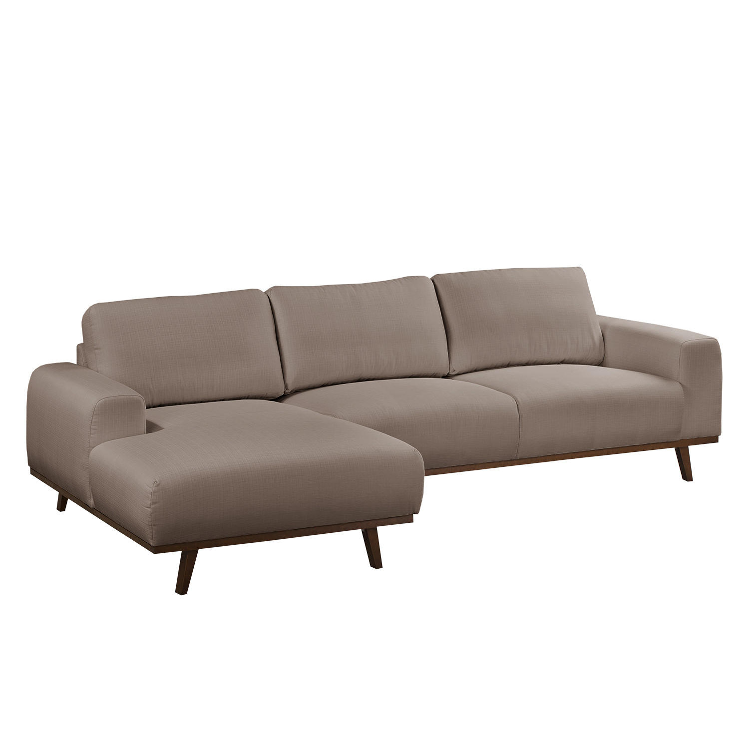 ECKSOFA - Strukturstoff - Taupe, Textil (286/152cm) - home24
