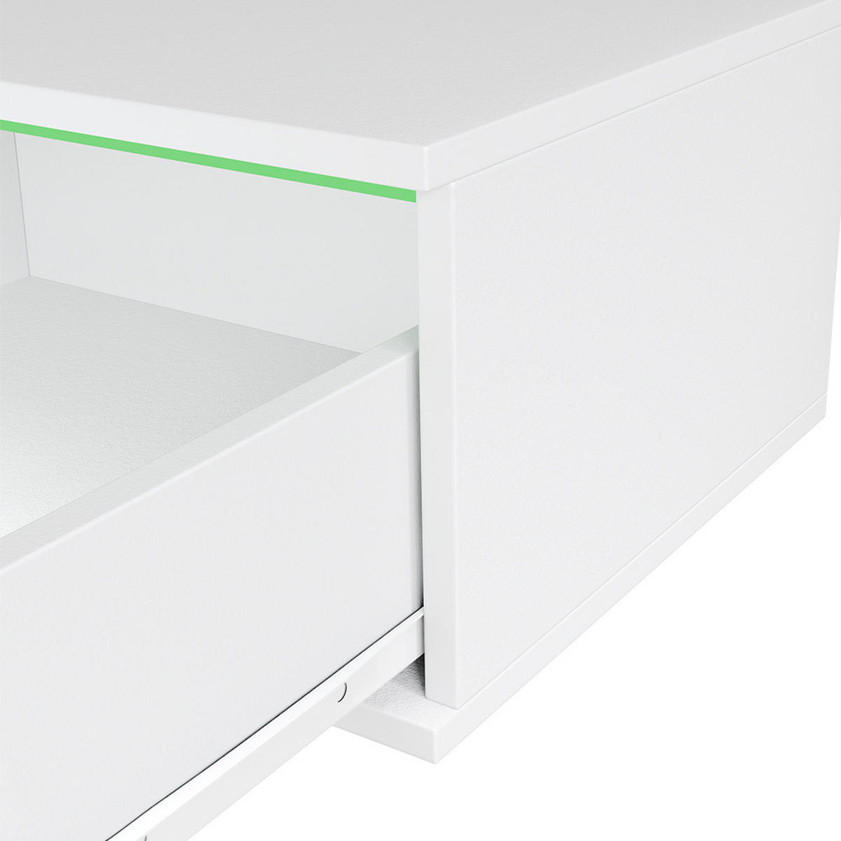 NACHTTISCH Samira Weiß 49 x 23 cm Mit LED Beleuchtung - Weiß, Holzwerkstoff (49/23/38cm) - Vicco
