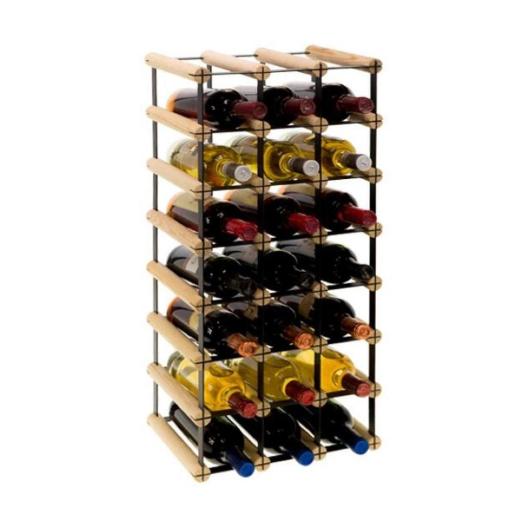 WEINREGAL Vinotega Mod Metal 72,5x32,5x24,5 cm 3x7 Flaschen Massives Kiefernholz Natur - Naturfarben, Holz (32.5/72.5/24.5cm) - PROREGAL