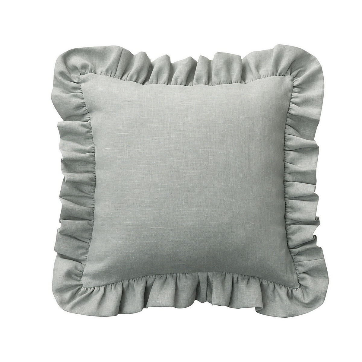 KISSENHÜLLE Charlotte 45x45 cm mit Rüsche - Grau, Textil (45/1cm) - Dekoria