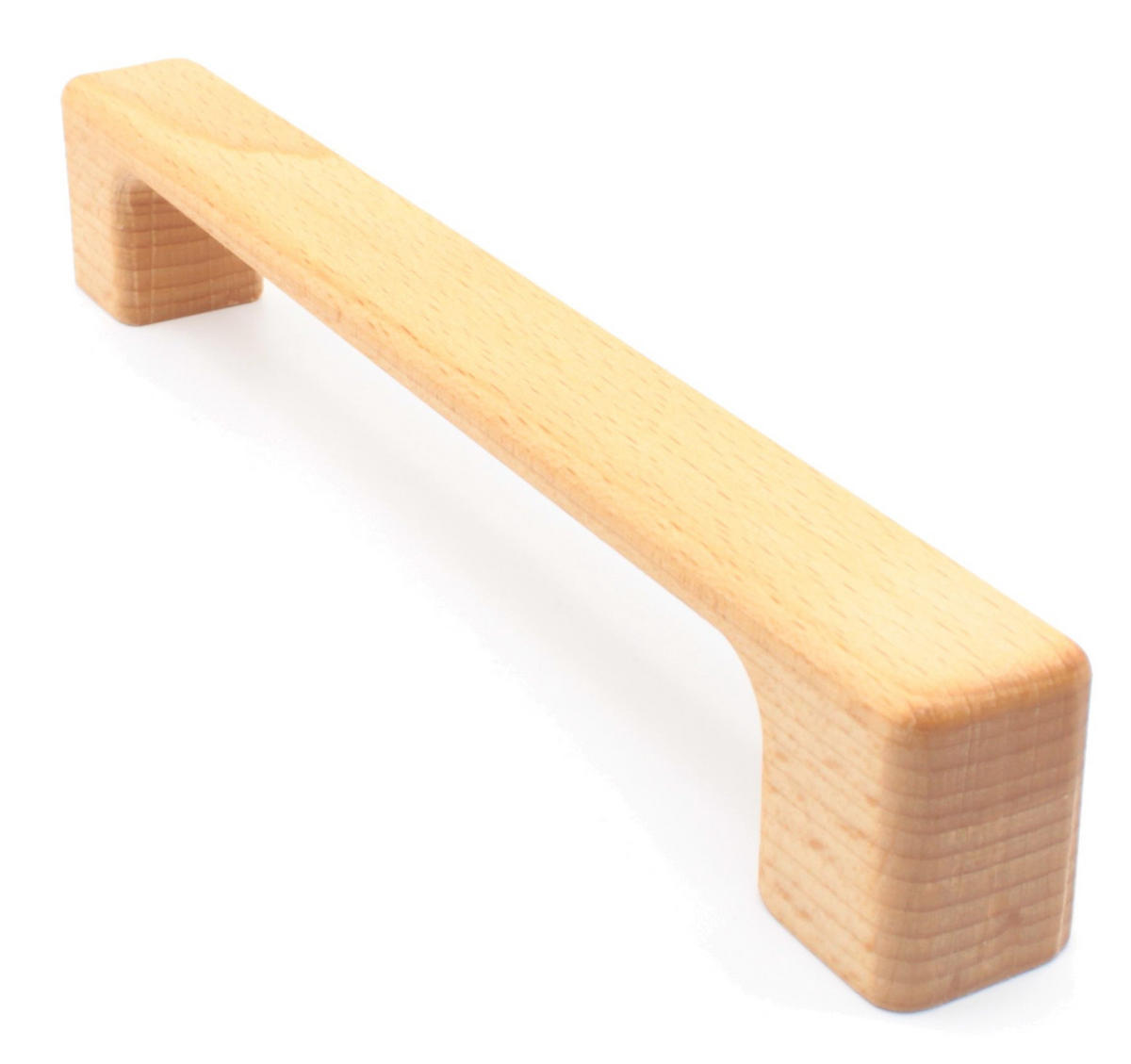 MÖBELGRIFF BA 192mm, Küchengriff Buche massiv, Holzgriff Schrank - Grau, Holz (2/2.8/21.4cm)