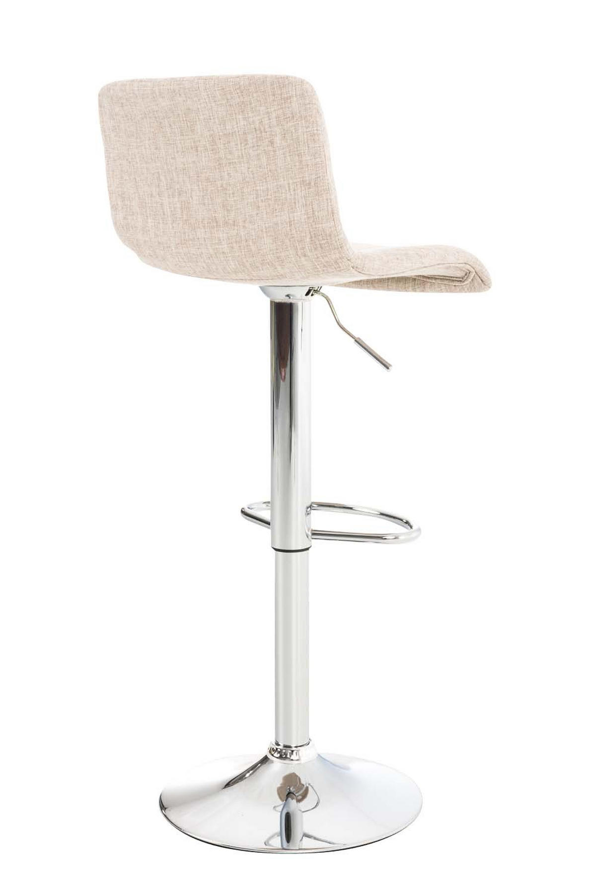 BARHOCKER 2er Set Stoff creme - Chromfarben/Creme, Textil/Metall (39/84/36cm) - CLP