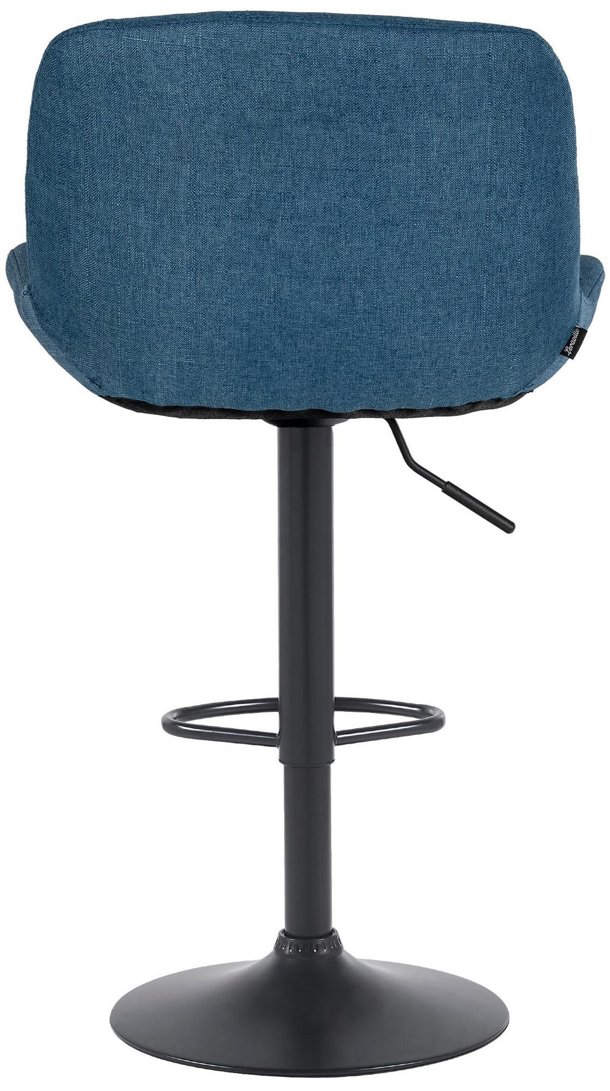 BARHOCKER Stoff blau - Blau/Schwarz, Textil/Metall (50/85/50cm) - CLP