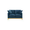 ZWEISITZER-SOFA Linara-Velluto 11 - Dunkelblau, Holz/Textil (141/91/95cm)