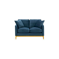 ZWEISITZER-SOFA Linara-Velluto 11 - Dunkelblau, Holz/Textil (141/91/95cm)