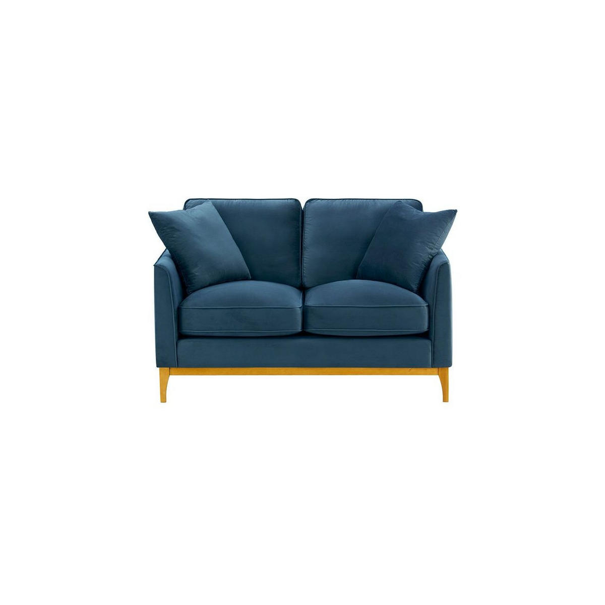 ZWEISITZER-SOFA Linara-Velluto 11 - Dunkelblau, Holz/Textil (141/91/95cm)