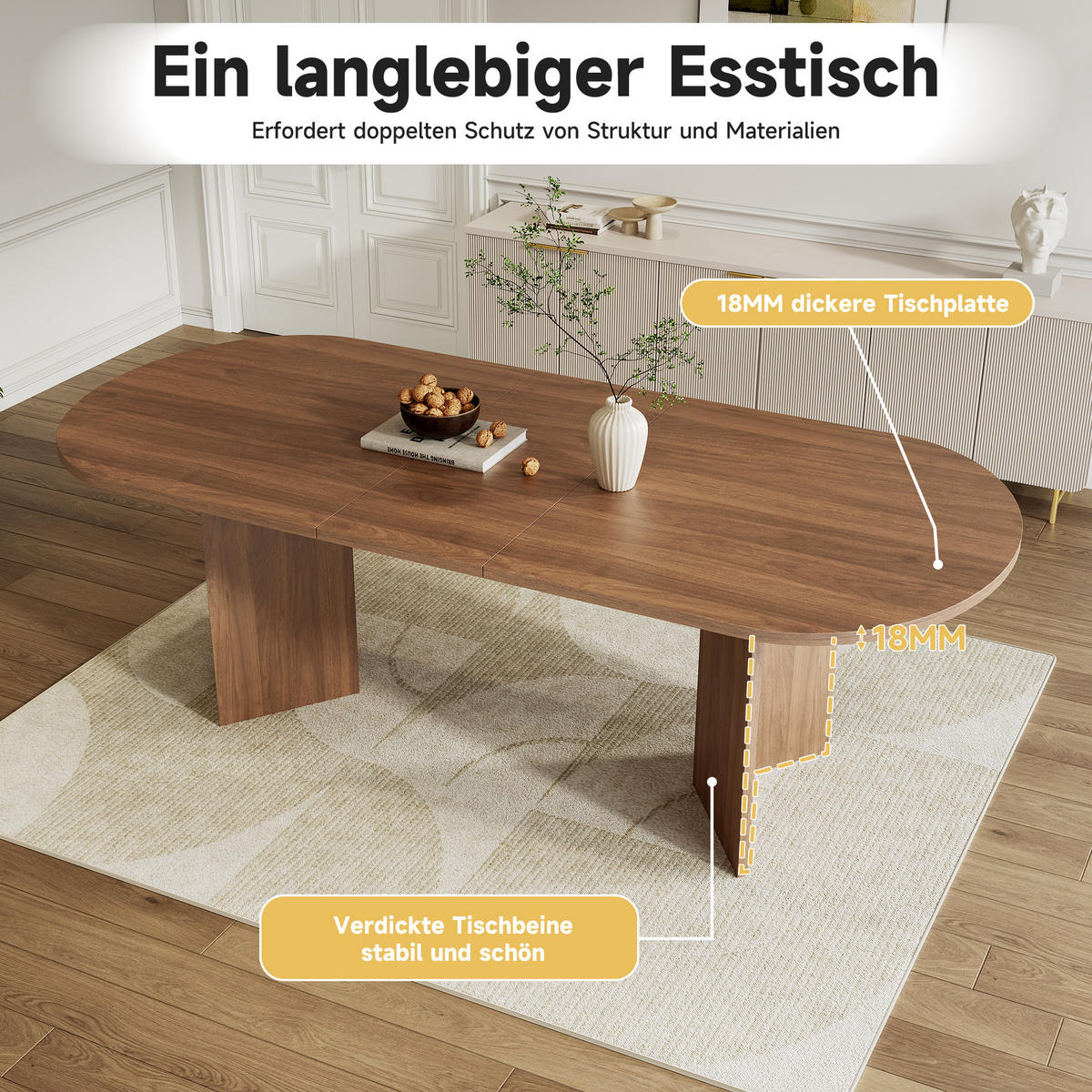 AUSZIEHTISCH Nussbaumfarben 160-200/90/75 cm - Walnussfarben, Holz (90/200/75cm) - PANGIVO
