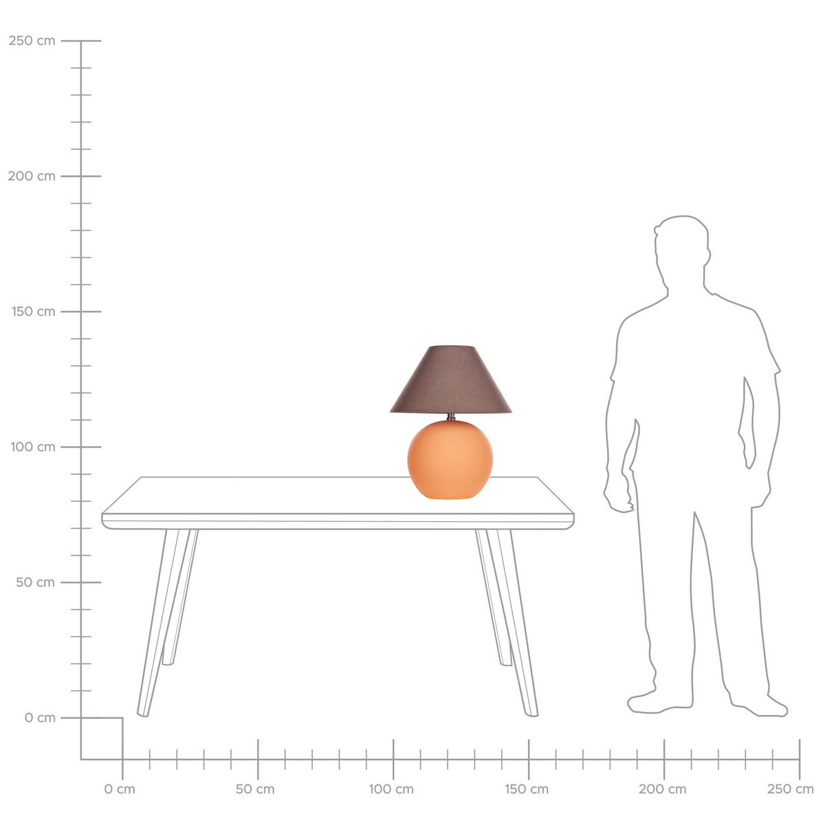 TISCHLAMPE Limia 34/34/41 cm - Orange, Keramik (34/34/41cm) - Beliani