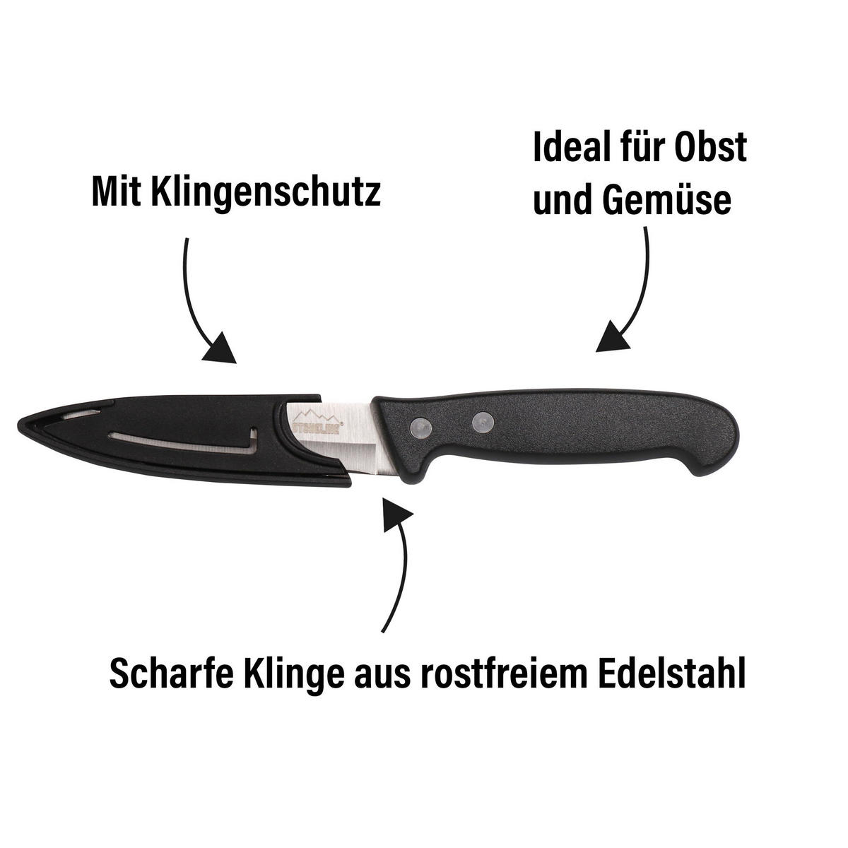 SCHÄLMESSER - Schwarz, Metall (18.7cm) - Stoneline