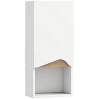 BADEZIMMERSCHRANK Wandschrank mit Soft-Close-Tür und offenem Fach Weiß - Weiß, Holzwerkstoff (17/67/30cm) - HOMCOM