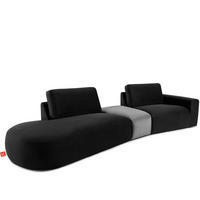 4-SITZER ECKSOFA ZUCCO Velour links, Dunkelgrau - Dunkelgrau, Textil (350/84/105cm) - KONSIMO®