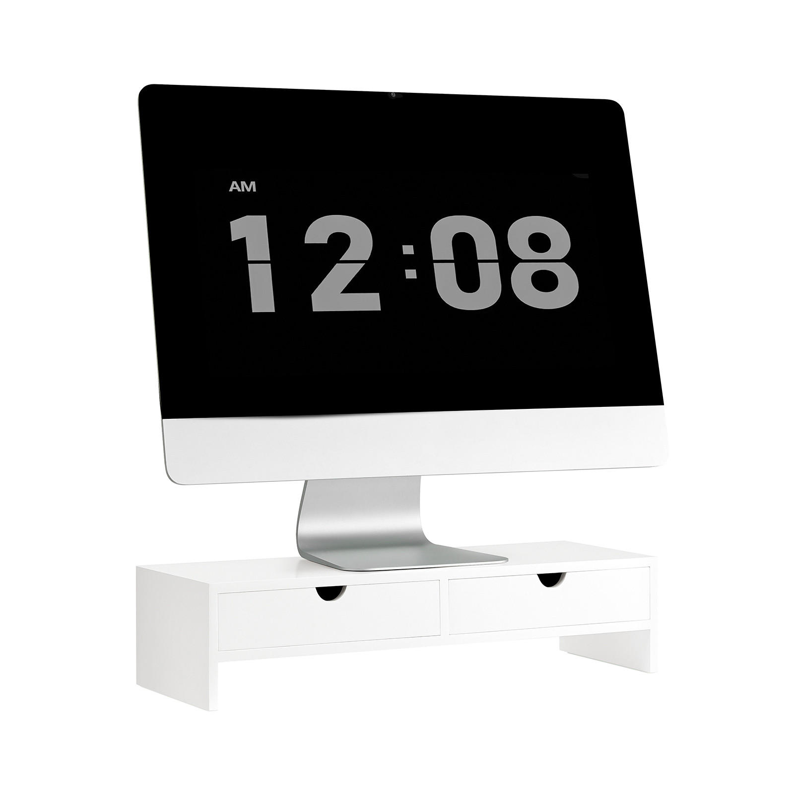 MONITORSTÄNDER Weiß - Weiß, Holzwerkstoff (18/47/11cm) - SoBuy