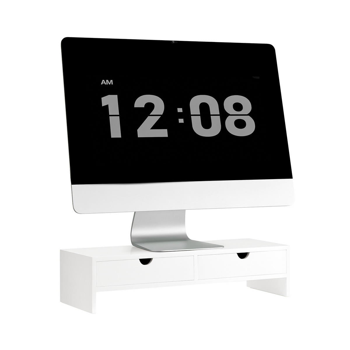 MONITORSTÄNDER Weiß - Weiß, Holzwerkstoff (18/47/11cm) - SoBuy