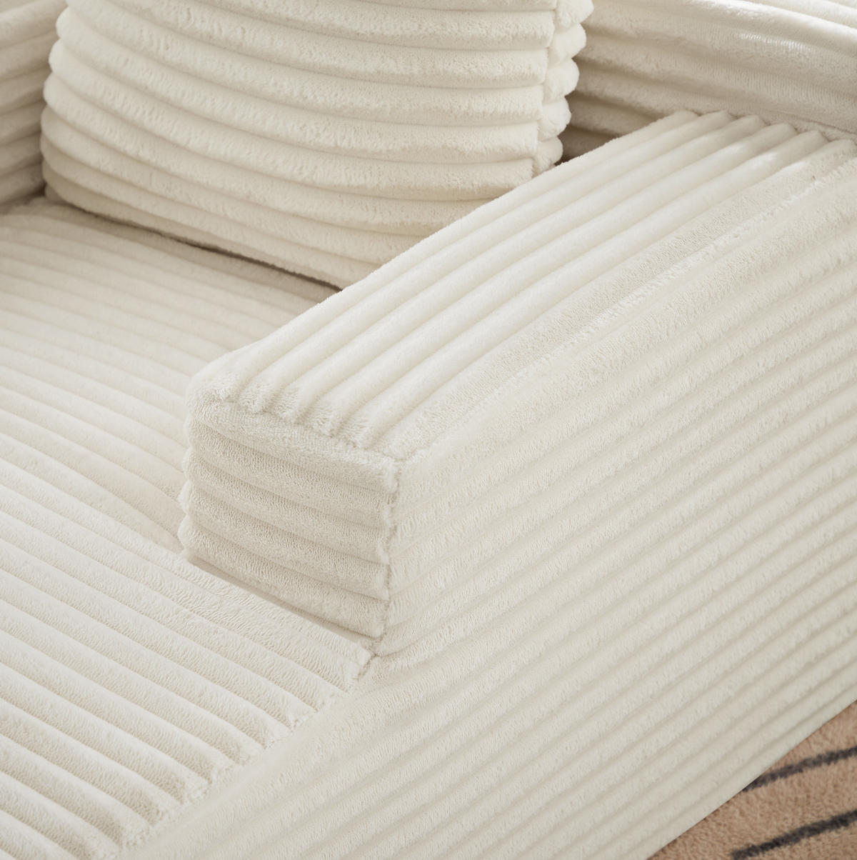 CHAISELONGUE aus Cord Beige - Beige, Kunststoff (81.03/49.78/116.84cm) - Meubliv