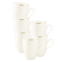 HENKELBECHER Savona Goldlinie creme 350 ml 6er Set - Creme, Keramik (0.35L) - Seltmann Weiden