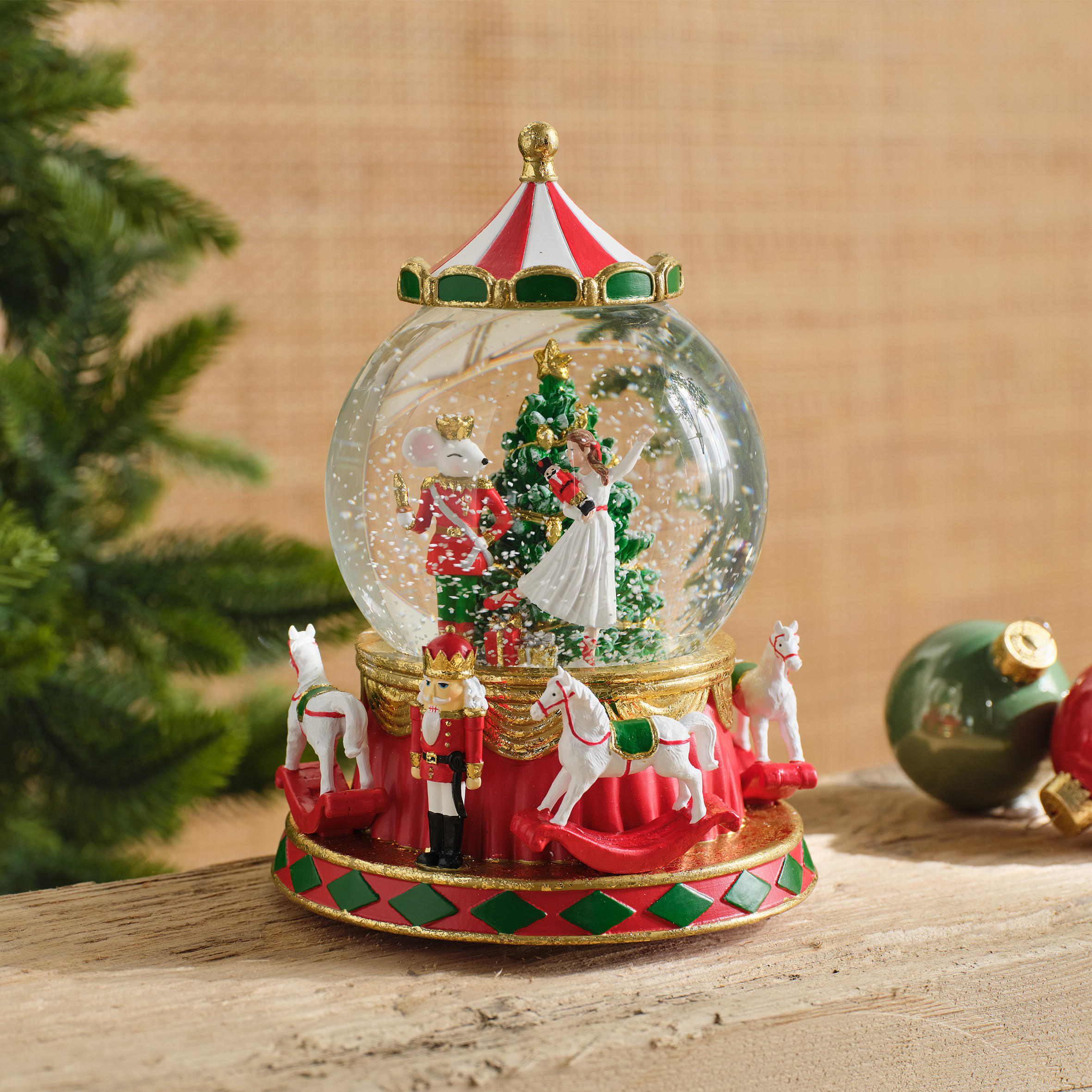 SCHNEEBALL Mit Spieluhr Frostis - Rot, Glas (15/21/15cm) - home&you