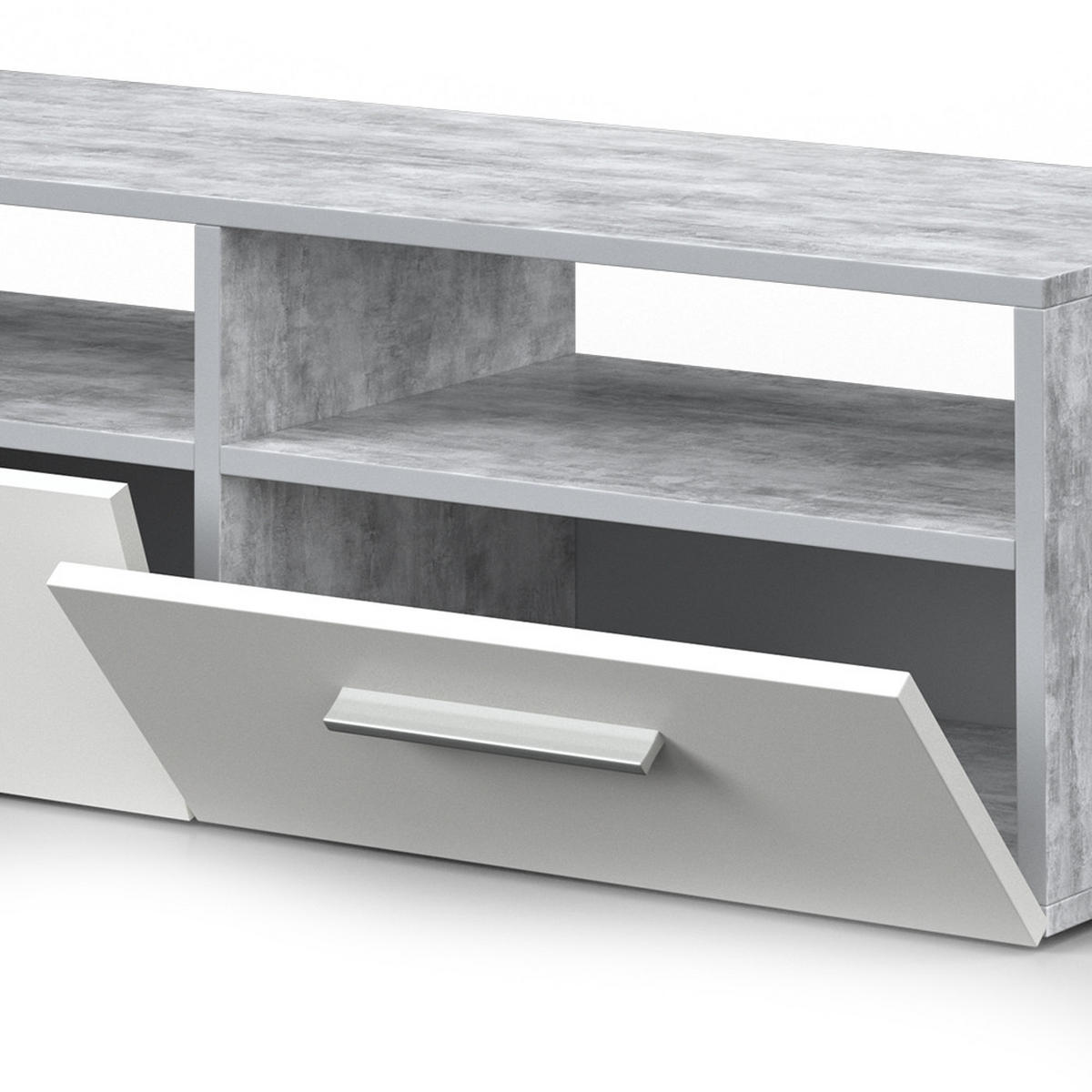 LOWBOARD Diego Beton 95 x 38 cm - Schieferfarben, Holzwerkstoff (95/38/33.2cm) - Vicco