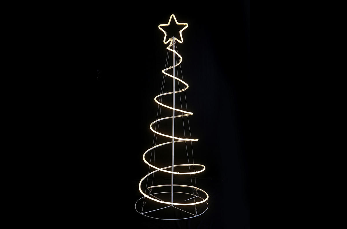WEIHNACHTSBAUM-SPIRALE Duga LED Stahl Silberbraun 122x42x42cm - Silberfarben, Metall (122cm) - DELUKE