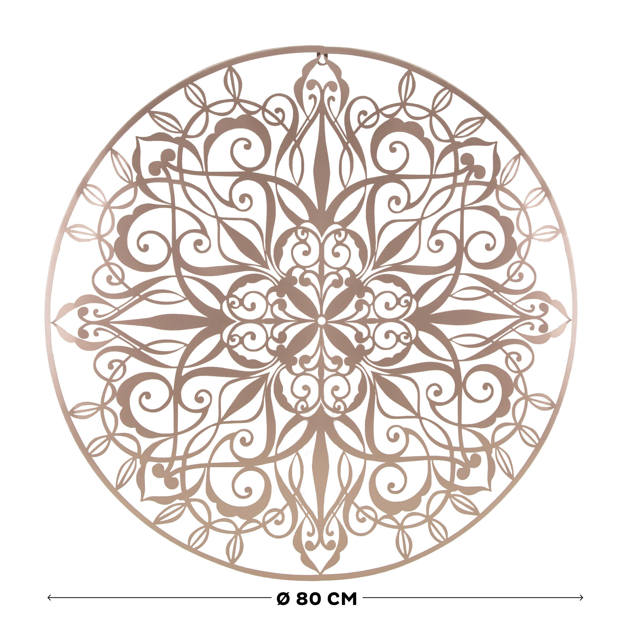 METALLKUNST - Luxus-Mandala Roségold - Roségold, Metall (80/1/80cm) - Art for the Home