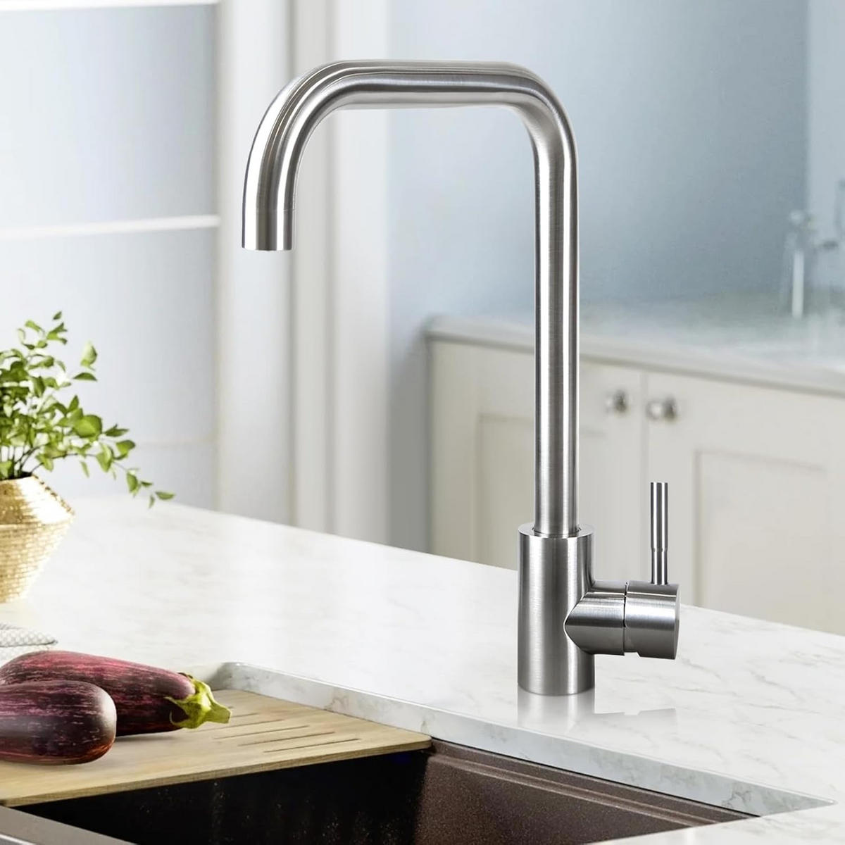 KÜCHENARMATUR Gislans 4.1/33.3/21.5 cm - Silberfarben, Metall (4.1/33.3/21.5cm) - ZMH