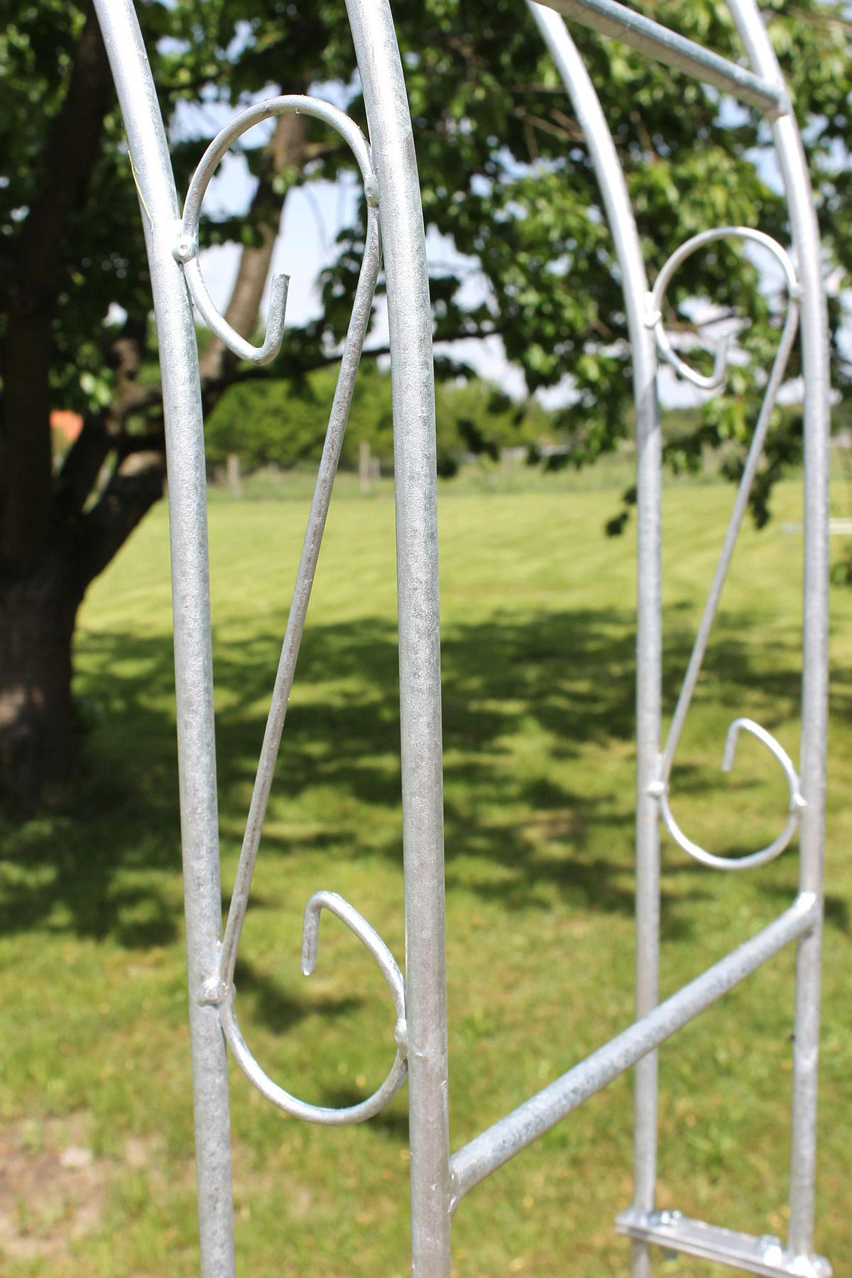 ROSENBOGEN Metall Verzinkt Wetterfest Breite 140 cm - Grau, Metall (140/225/37cm) - DanDiBo