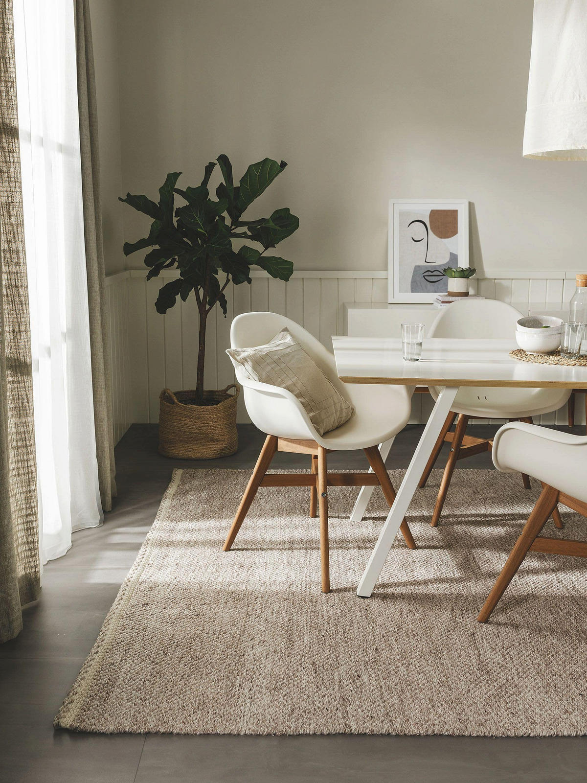 TEPPICH aus recyceltem Material Kiah Cream/Taupe 200x300 cm - Creme, Textil (200/300cm) - benuta Pure