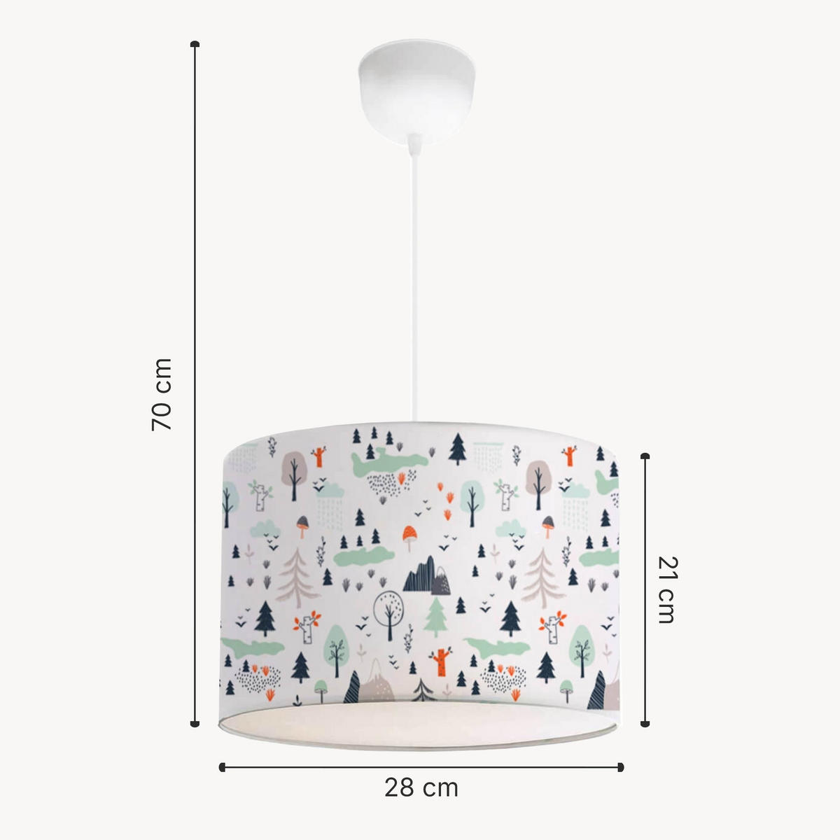 KINDERHÄNGELEUCHTE Rugby - Weiß/Grün, Textil (28/28/70cm) - lux.pro