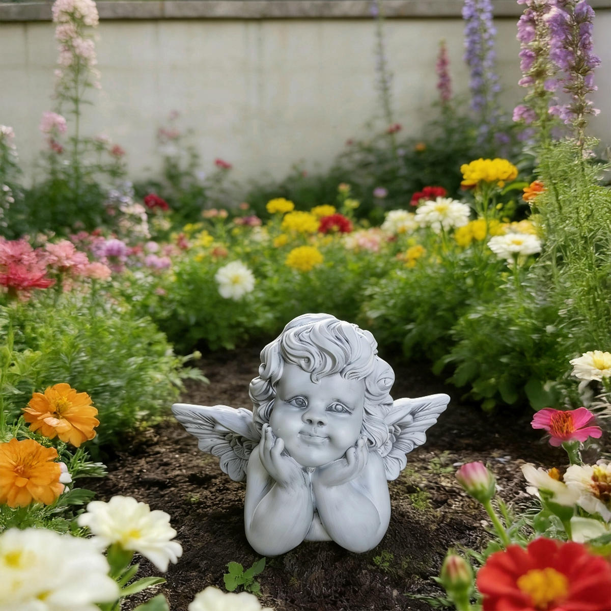 ANGEL - siva, umetna masa (40/31/22cm) - Relaxdays