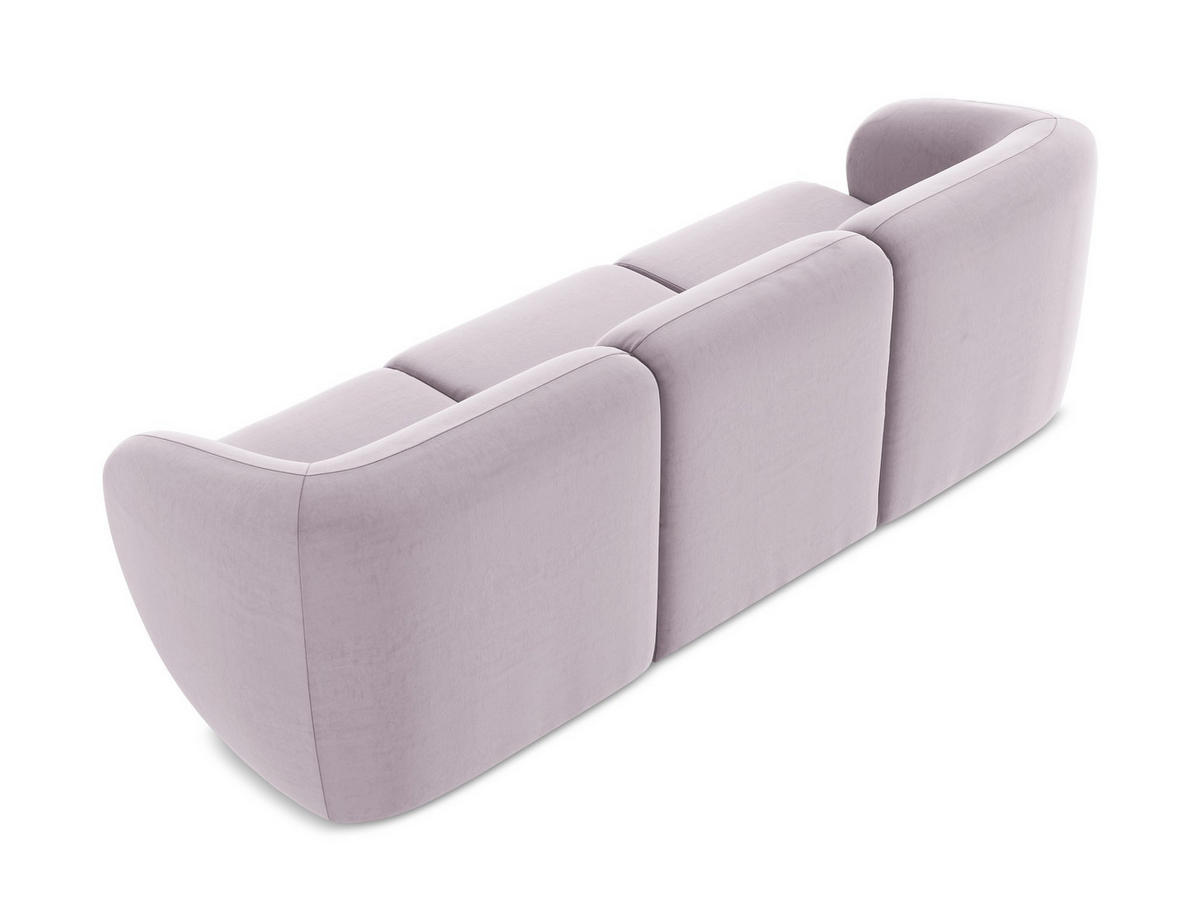 3-SITZER SOFA Samt Stoff Violett - Flieder/Schwarz, Holzwerkstoff/Kunststoff (244/75/94cm) - Makamii