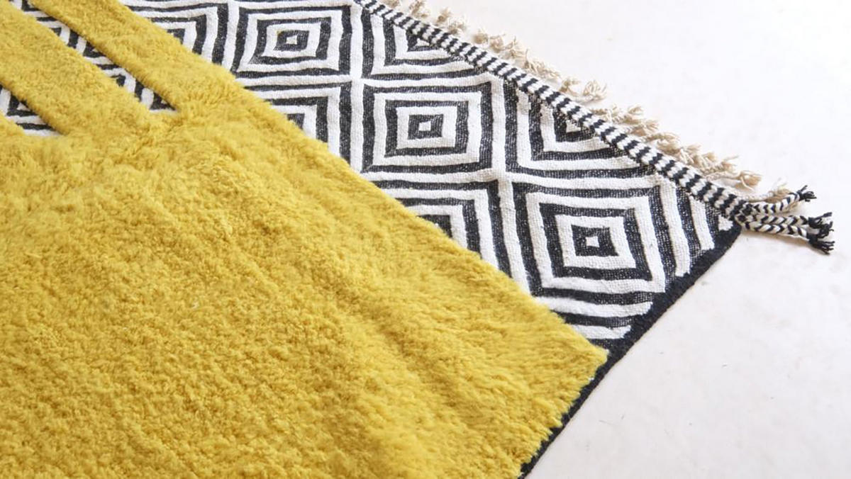 BERBERTEPPICH aus reiner Wolle 196x 296 cm - Gelb, Naturmaterialien (196/296cm) - AFK Living
