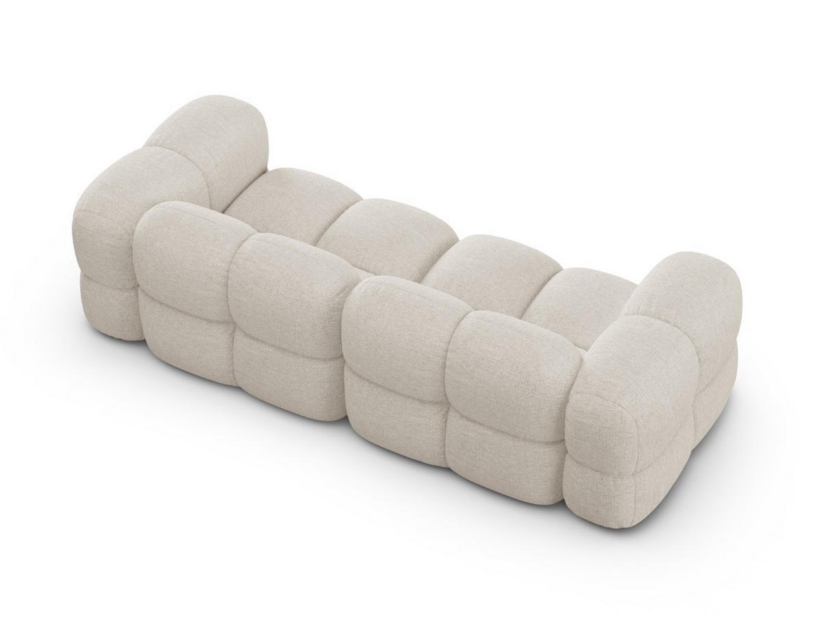 SOFA Loretto aus strukturiertem Stoff beige 4 Sitzplätze - Beige, Textil (100/68/250cm) - Cosmopolitan Design