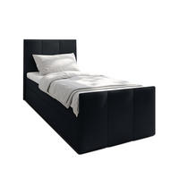 BOXBETT LEVENTE 80x200 cm mit Bettkasten und Matratze - Schwarz - Schwarz, Holz/Holzwerkstoff (80/200cm) - AX Living