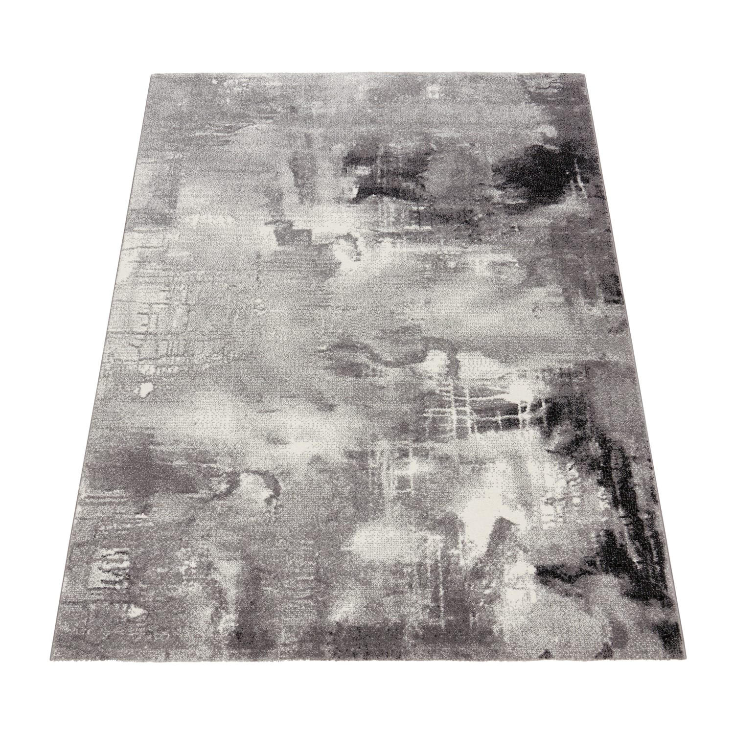 TEPPICH Kurzflor Abstrakt Wohnzimmer schmutzabweisend Hellgrau Rechteckig 120x170 - Grau, Textil (120/170cm) - KADIMA DESIGN